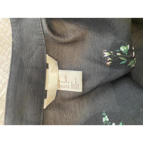 H&M Victorian gothic floral organza puff sleeve top size 8 - Picture 6 of 8